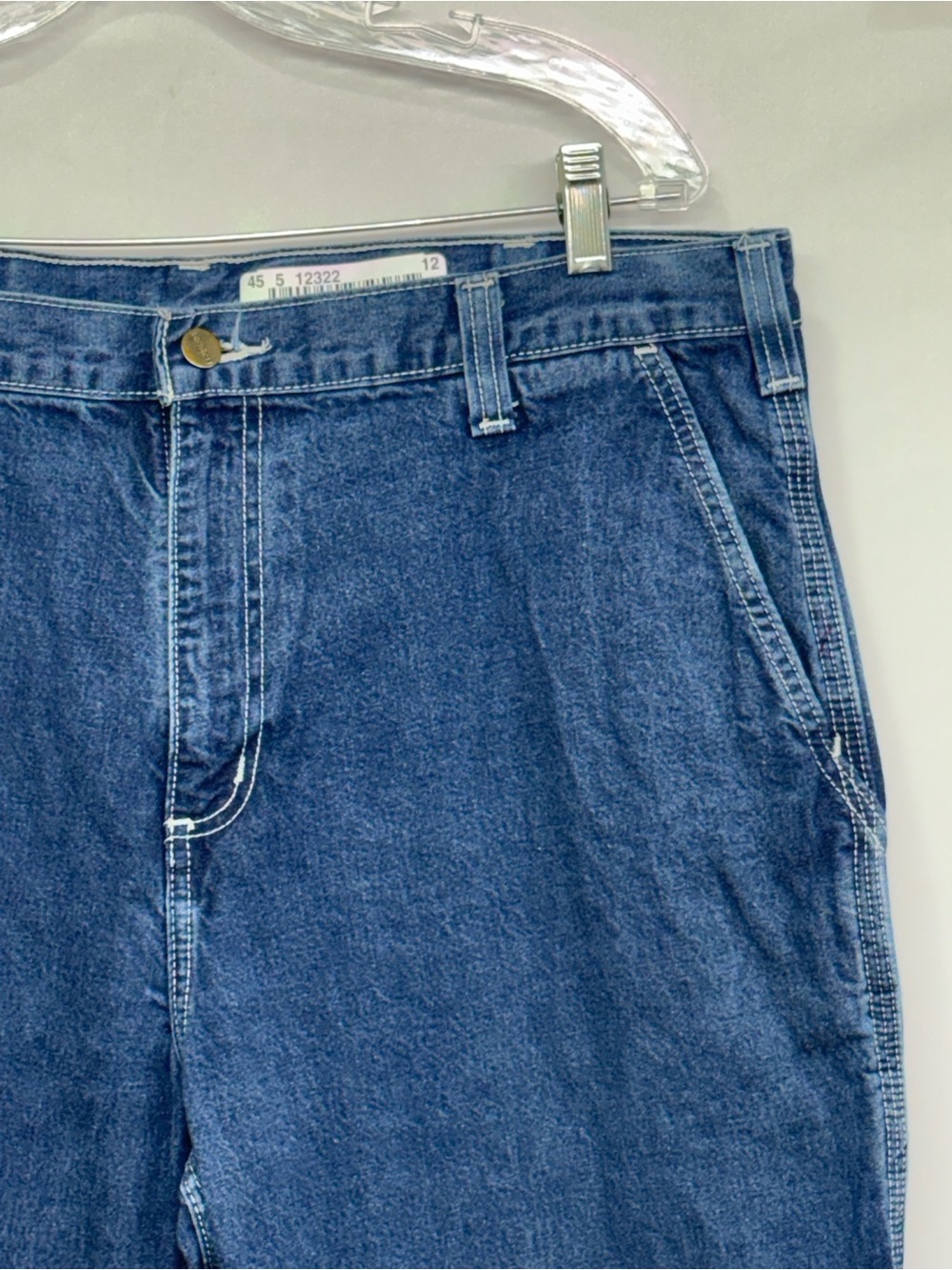 Carhartt FR 38x30 Flame Resistant Men’s Carpenter Pocket Blue Denim Jeans 290-83 - Picture 3 of 8